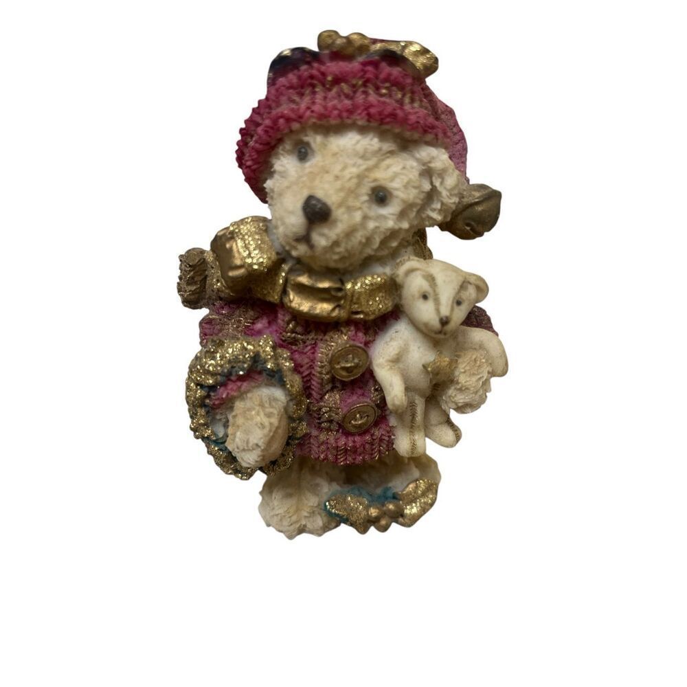 Vintage Christmas teddy figurine